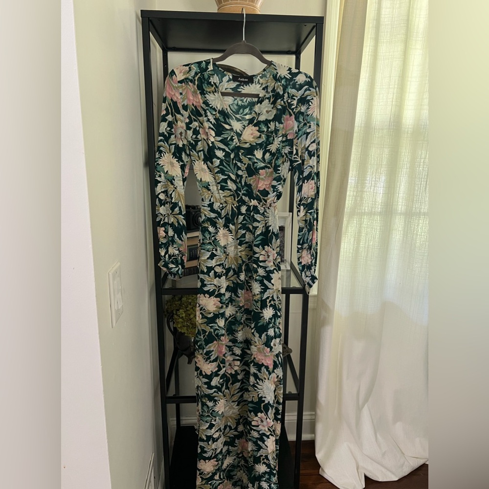 Aakaa womens long sleeve floral dress